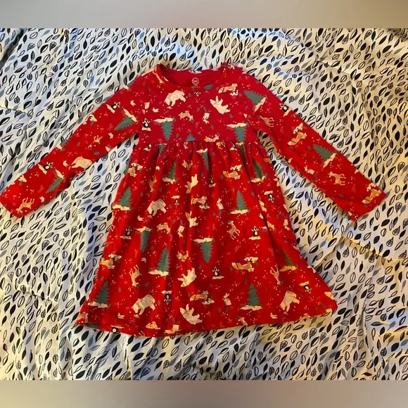 white christmas dresses Noel Christmas Wrap Pinny | Girls Size 5T main image 0